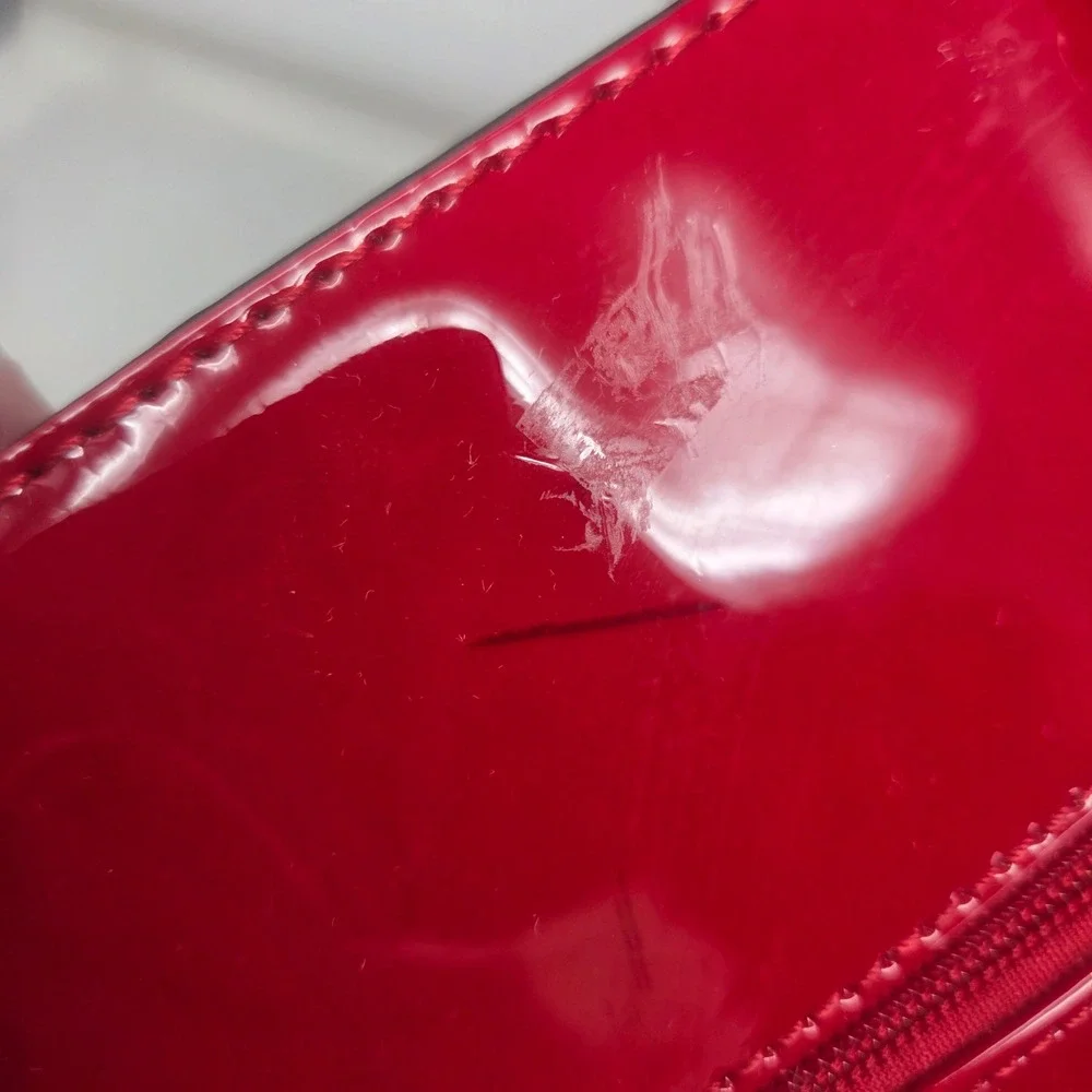 Vintage Satchel Bag Women Small Red Patent Bow Crossbody Retro Coquette 673